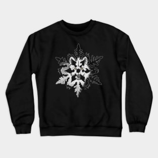 White Arctic Wolf in Snowflake Yellow Eyes "Winter Wolf" Crewneck Sweatshirt